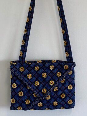 Vintage Sunflower Print Crossbody Purse / Y2K / 12 x 9